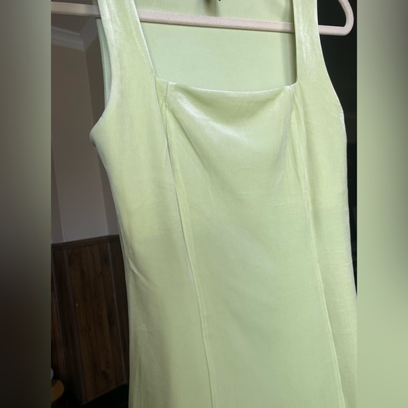 Green Velour Mini Dress - Picture 4 of 7